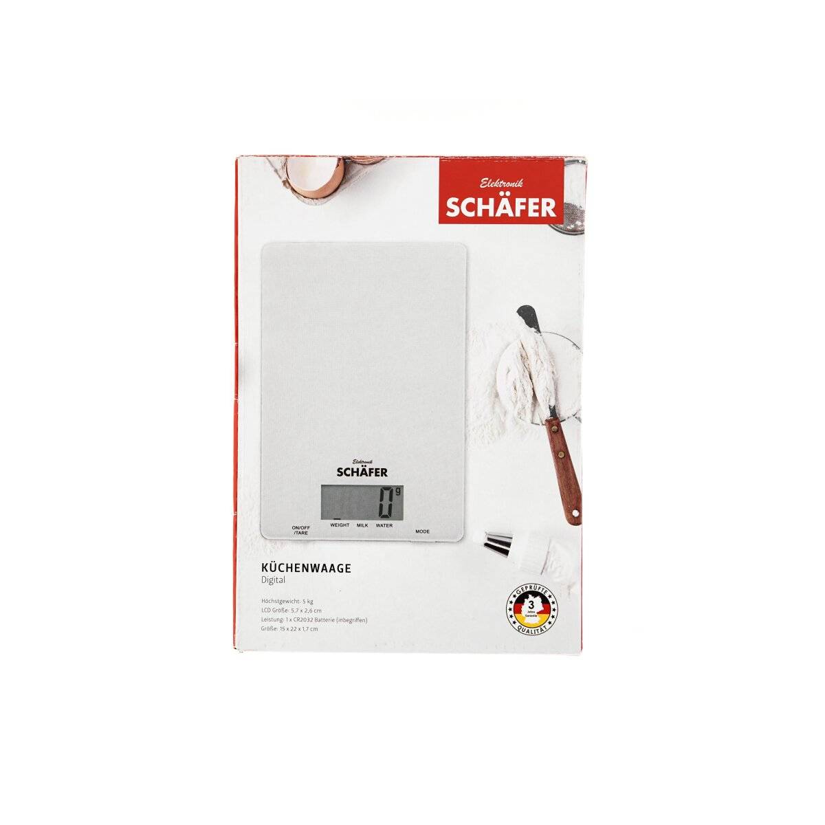 Küchenwaage Digital – 5 kg Tragkraft, Wandhaken, LCD-Anzeige