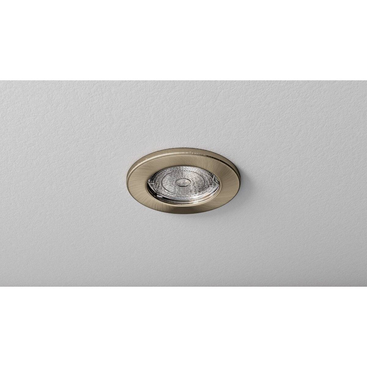 LED Labs SARA Einbaurahmen für GU10 Deckenleuchte IP20 Rund Ø 55 mm Bohrloch Messing