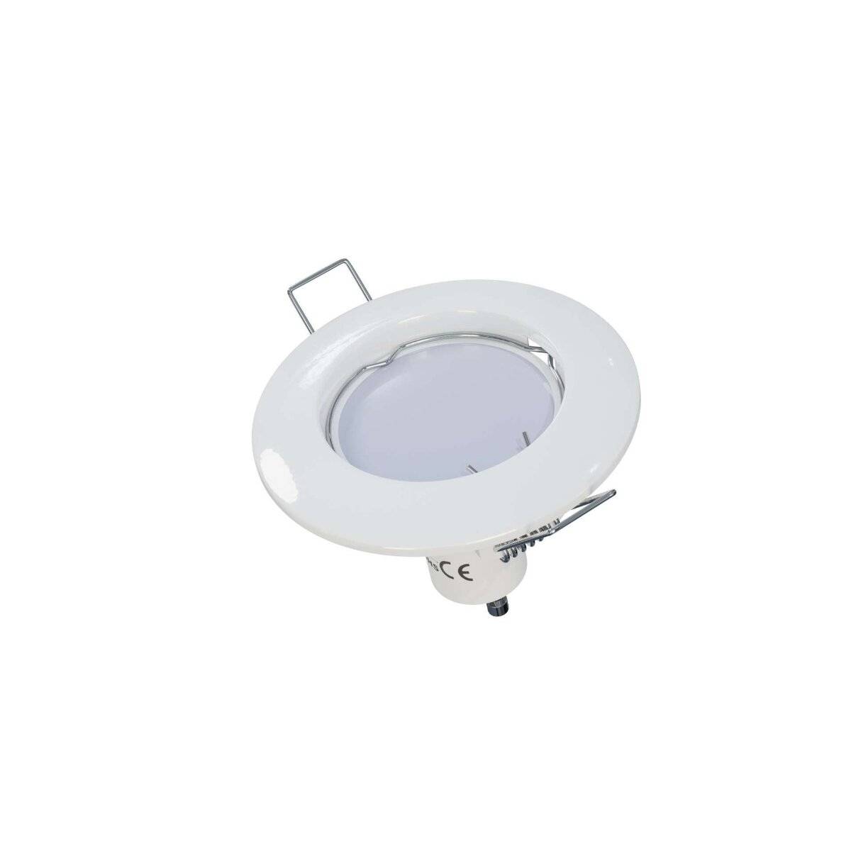 LED Labs ROKA Einbaurahmen für GU10 Deckenleuchte IP20 Rund Ø 60 mm Bohrloch Weiß