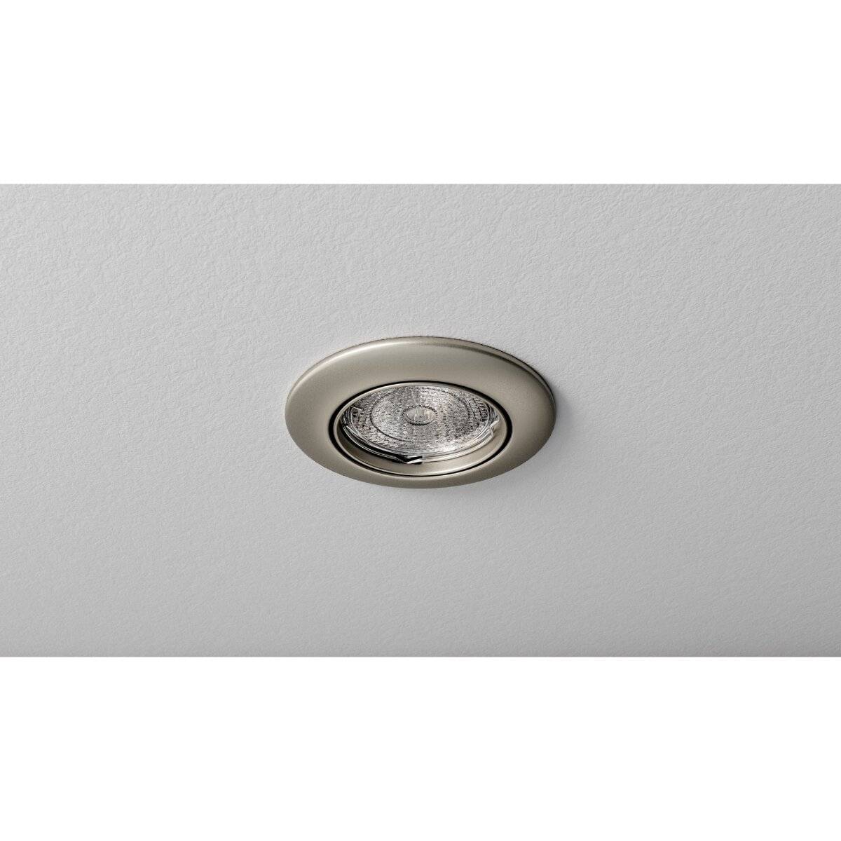 LED Labs OPRA Einbaurahmen für GU10 Deckenleuchte IP20 Rund Ø 75 mm Bohrloch Seidenmatt verchromt