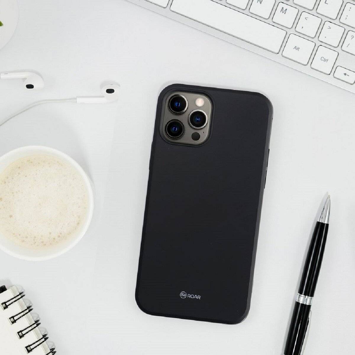 Schutzhülle aus mattem Silikon Handyhülle Bumper kompatibel mit Samsung Galaxy A17 5G Schwarz