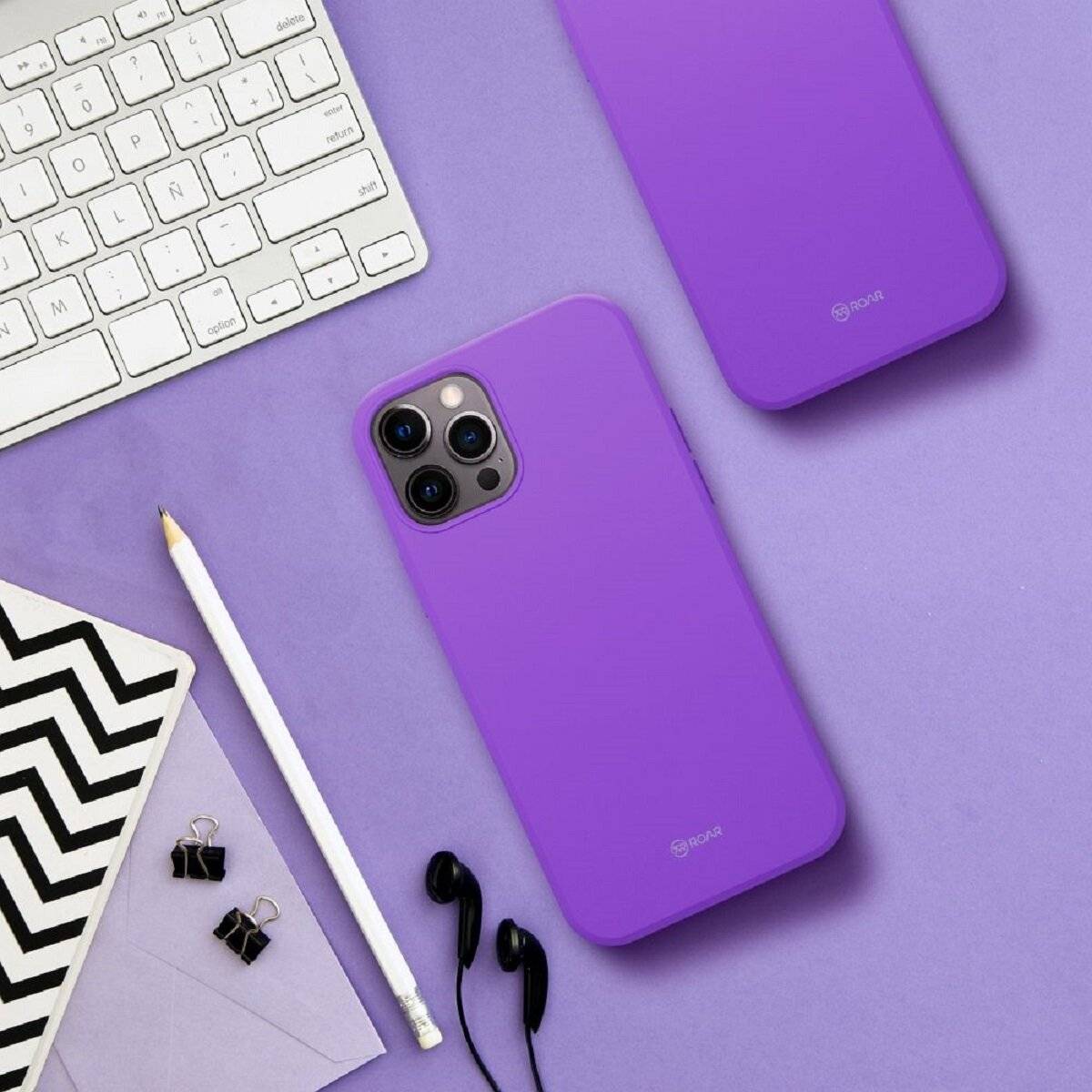 Schutzhülle aus mattem Silikon Handyhülle Bumper kompatibel mit Samsung Galaxy A17 5G Lila
