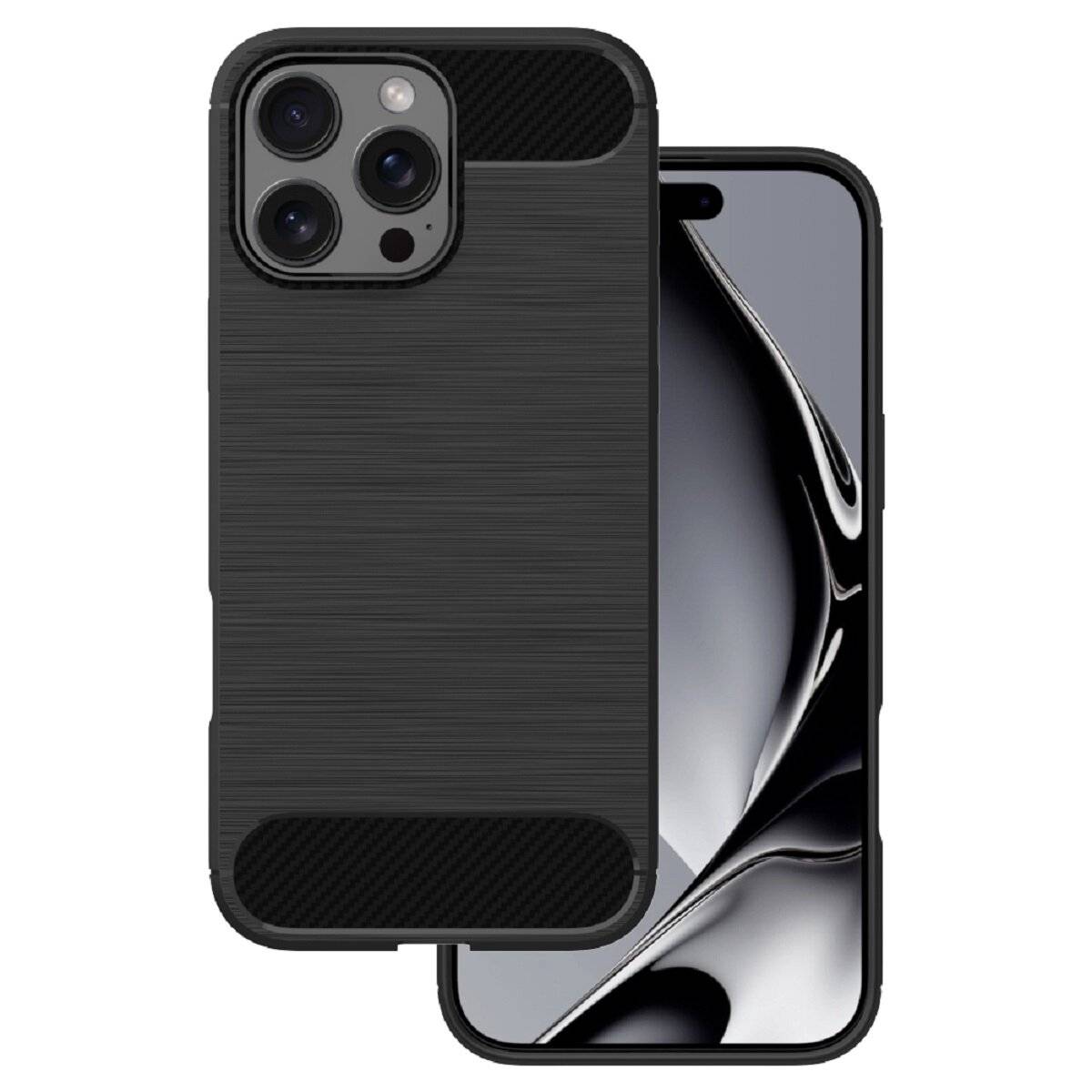Simple Black Case – robustes Cover mit Karbon- und Metalloptik kompatibel mit Samsung Galaxy A17 5G