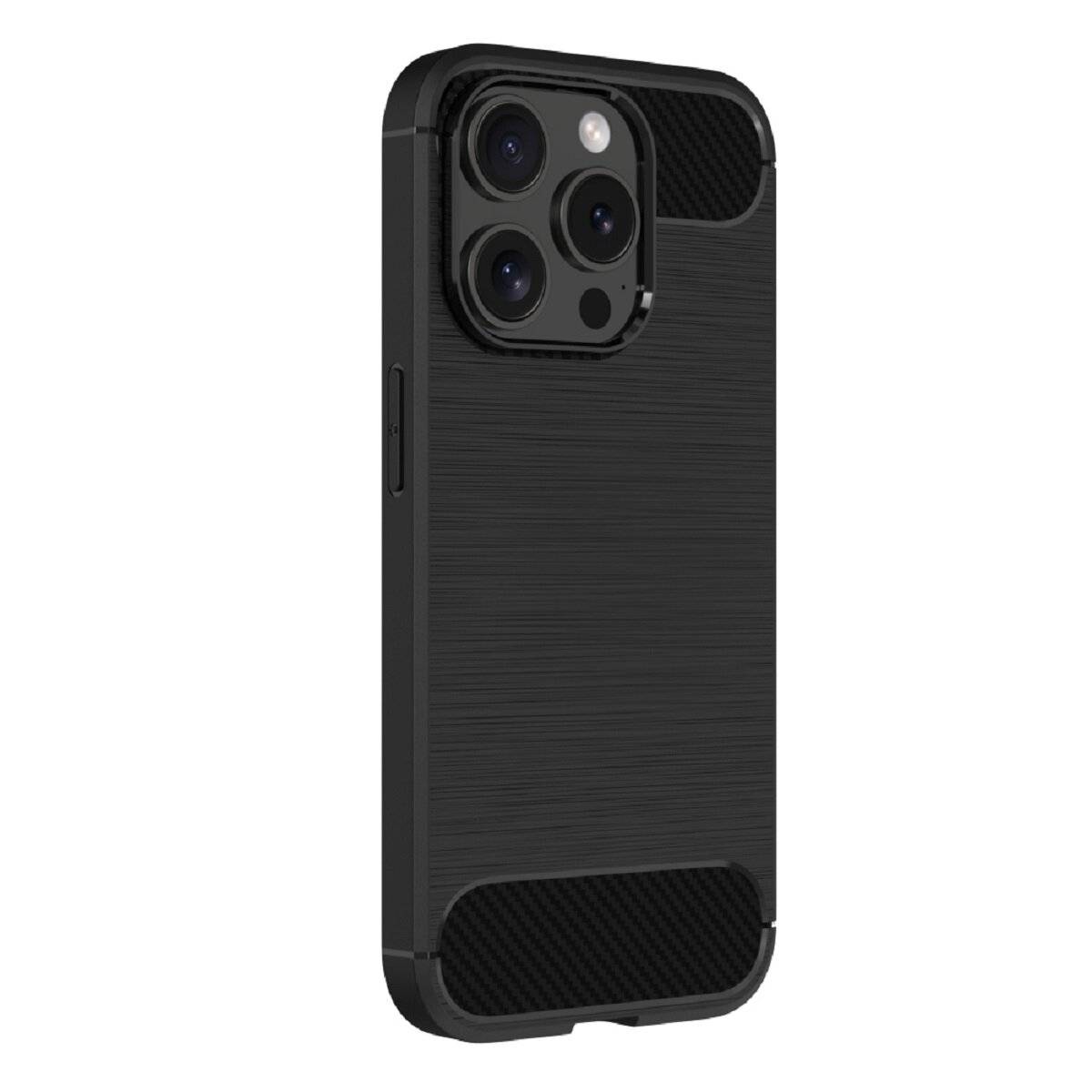 Simple Black Case – robustes Cover mit Karbon- und Metalloptik kompatibel mit Samsung Galaxy A17 5G