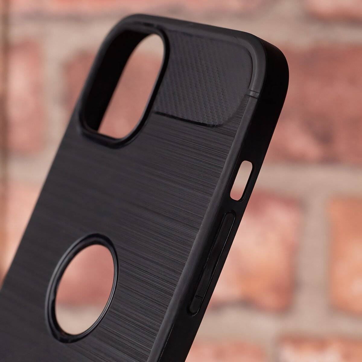 Simple Black Case – robustes Cover mit Karbon- und Metalloptik kompatibel mit Samsung Galaxy A17 5G