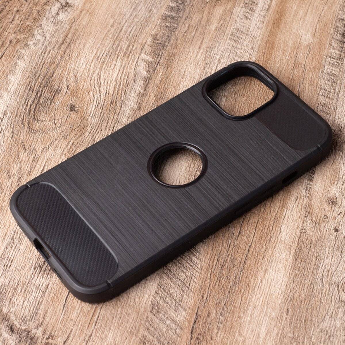 Simple Black Case – robustes Cover mit Karbon- und Metalloptik kompatibel mit Samsung Galaxy A17 5G