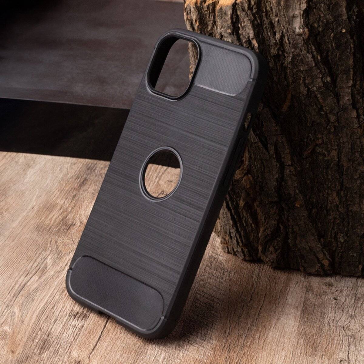 Simple Black Case – robustes Cover mit Karbon- und Metalloptik kompatibel mit Samsung Galaxy A17 5G