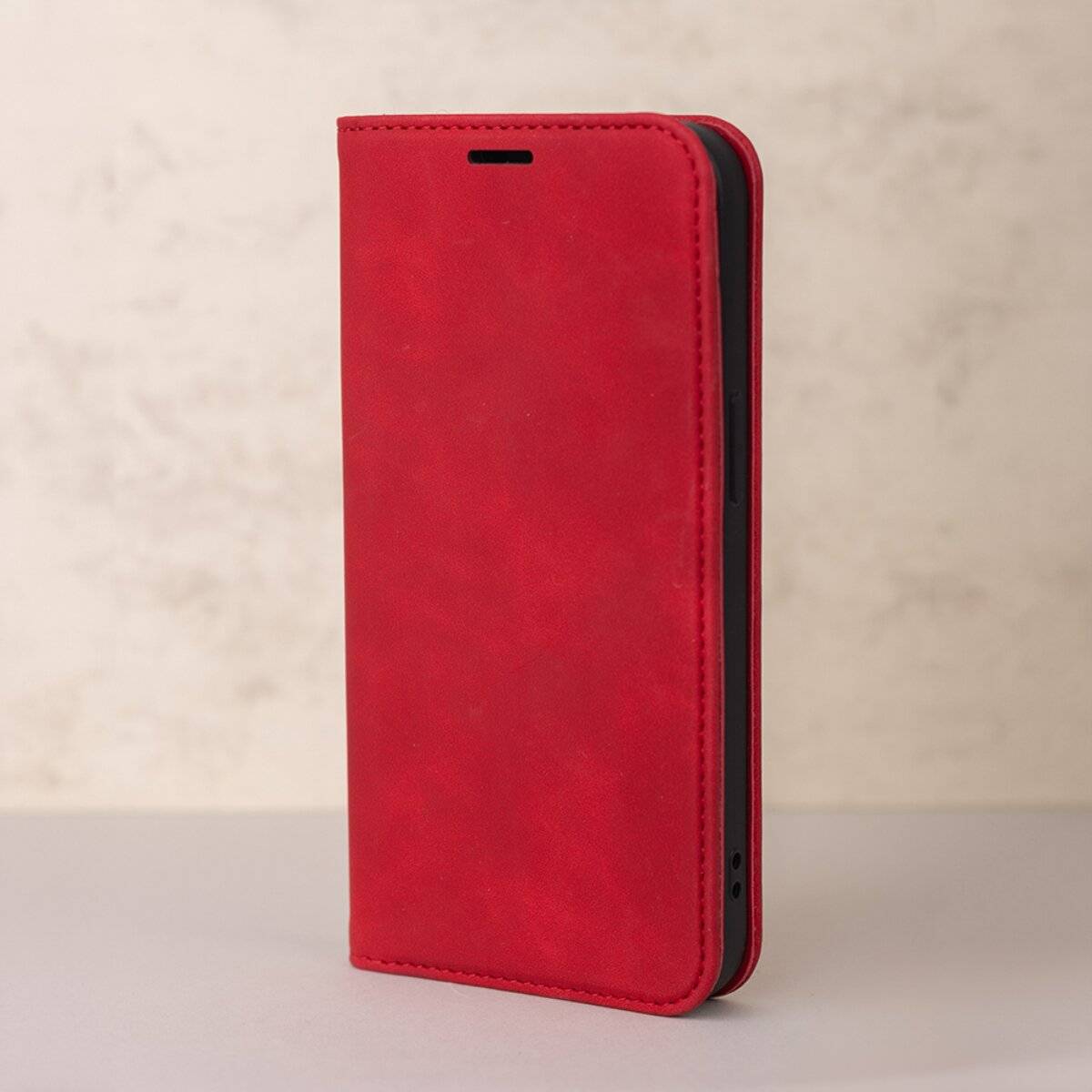 Elegante Lederhülle – Handyhülle mit Kartenfächern und Ständerfunktion kompatibel mit Samsung Galaxy A17 5G Rot