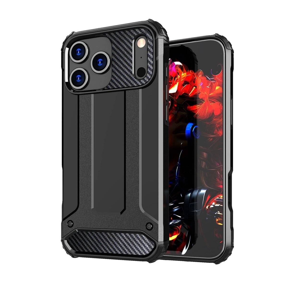 Hybrid Armor Schutzhülle Bumper kratzsicher mit verstärktem Kantenschutz kompatibel mit iPhone 17