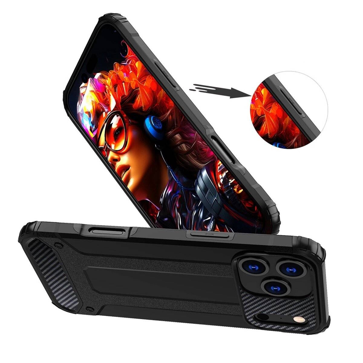 Hybrid Armor Schutzhülle Bumper kratzsicher mit verstärktem Kantenschutz kompatibel mit iPhone 17