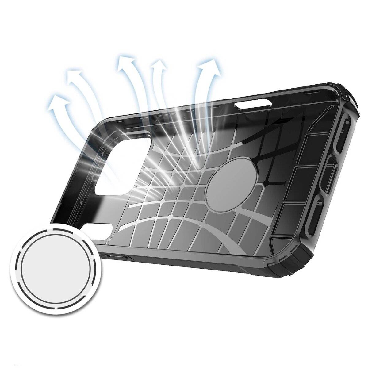Hybrid Armor Schutzhülle Bumper kratzsicher mit verstärktem Kantenschutz kompatibel mit iPhone 17