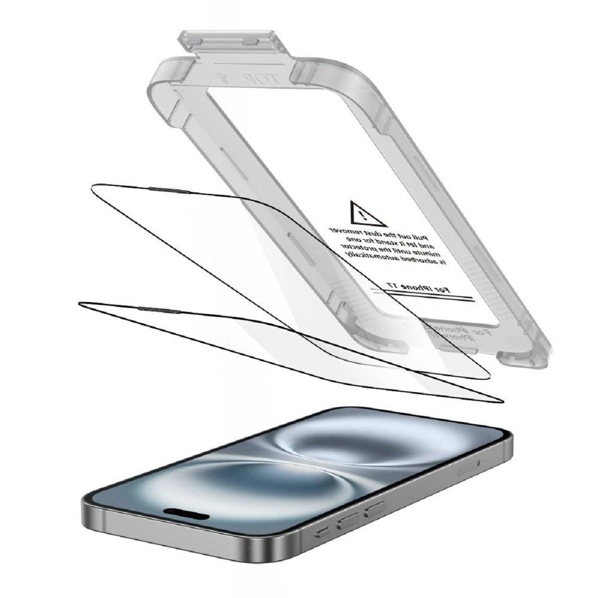 Tech-Protect Quick Set+ Schutzglas – 2er Set mit Installationsrahmen kompatibel mit iPhone 17