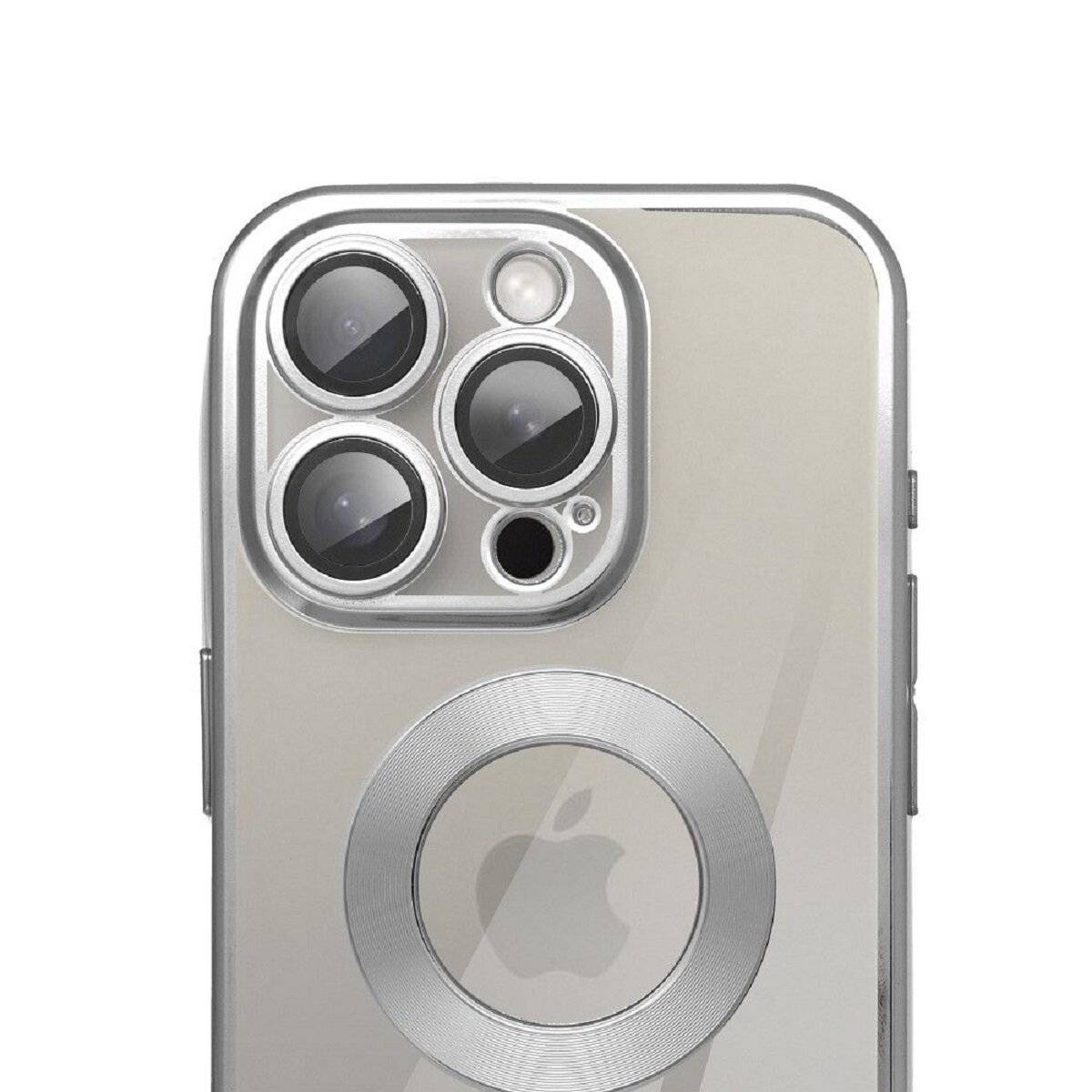 Glam Case – trendige Schutzhülle Handyhülle Bumper kompatibel mit iPhone 17 Silber