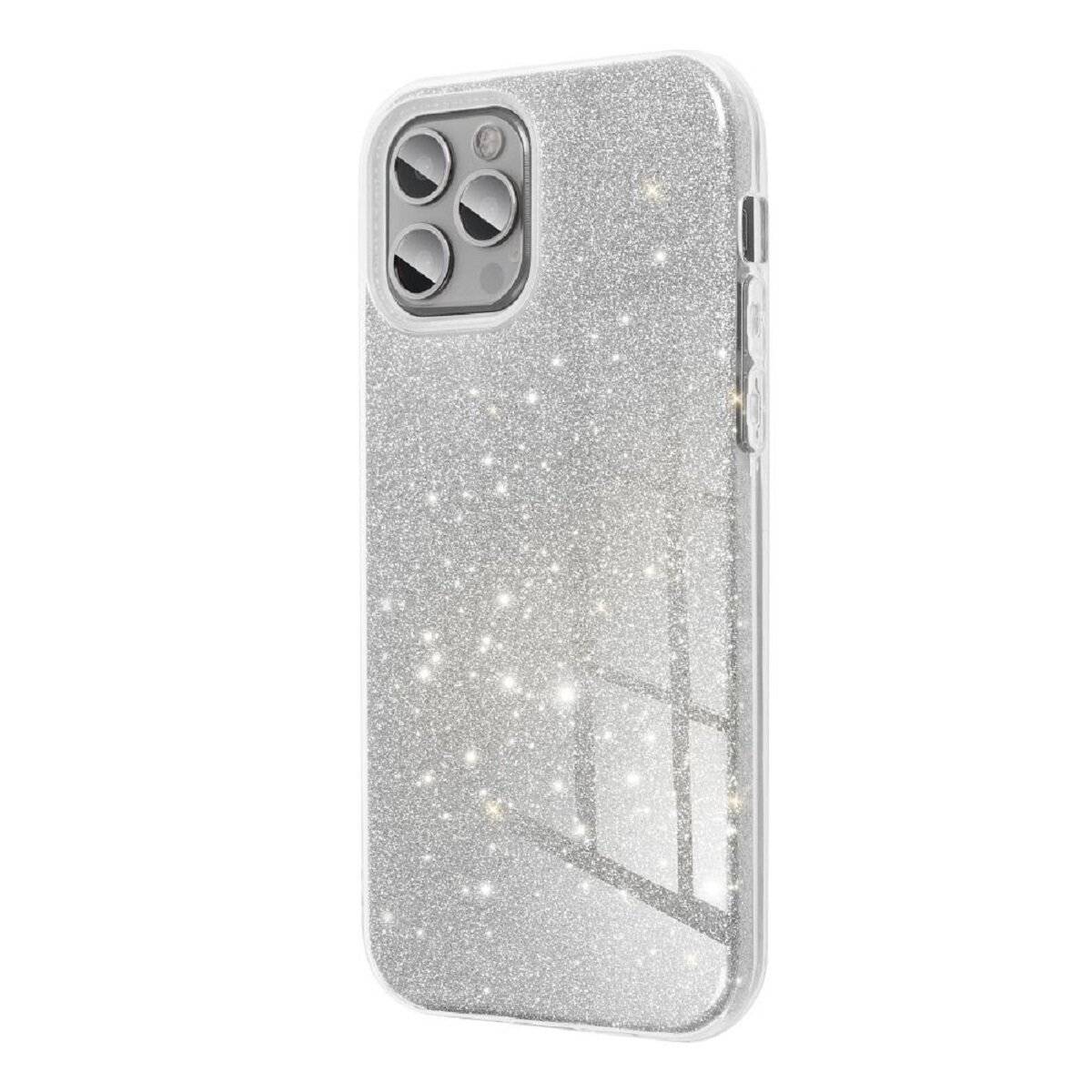 Shining Case – glamouröse Schutzhülle mit Glitzer-Effekt Bumper Handyhülle kompatibel mit iPhone 17 Silber