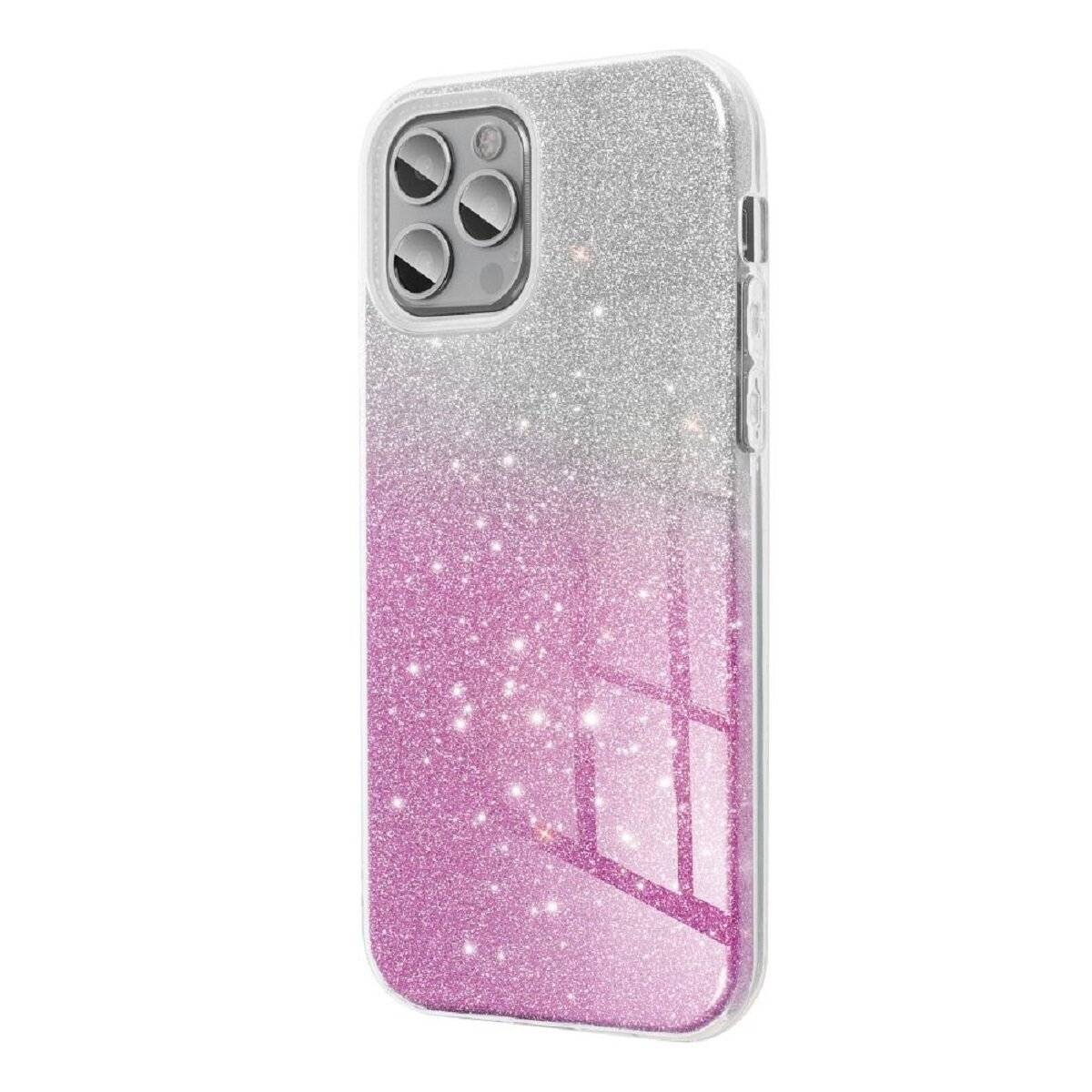 Shining Case – glamouröse Schutzhülle mit Glitzer-Effekt Bumper Handyhülle kompatibel mit iPhone 17 Silber/Pink