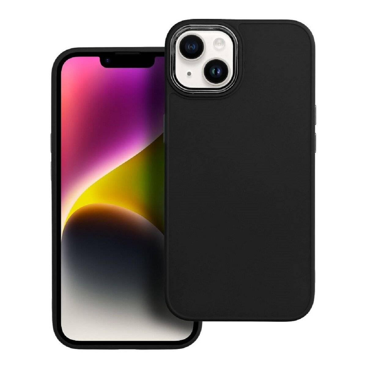 Frame Case – elegante Schutzhülle mit verstärktem Kamerarahmen Bumper kompatibel mit iPhone 17 Schwarz