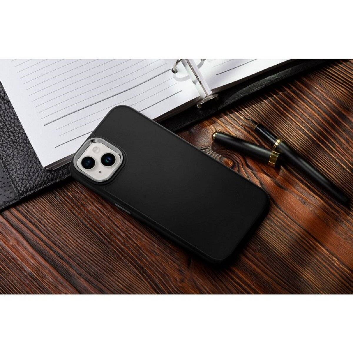 Frame Case – elegante Schutzhülle mit verstärktem Kamerarahmen Bumper kompatibel mit iPhone 17 Schwarz