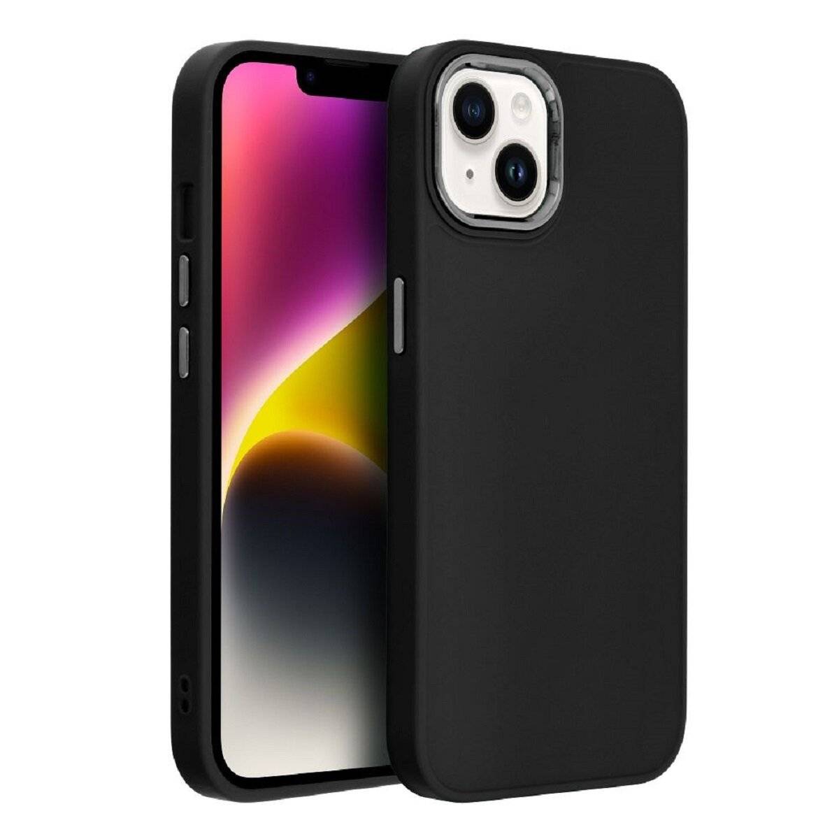 Frame Case – elegante Schutzhülle mit verstärktem Kamerarahmen Bumper kompatibel mit iPhone 17 Schwarz