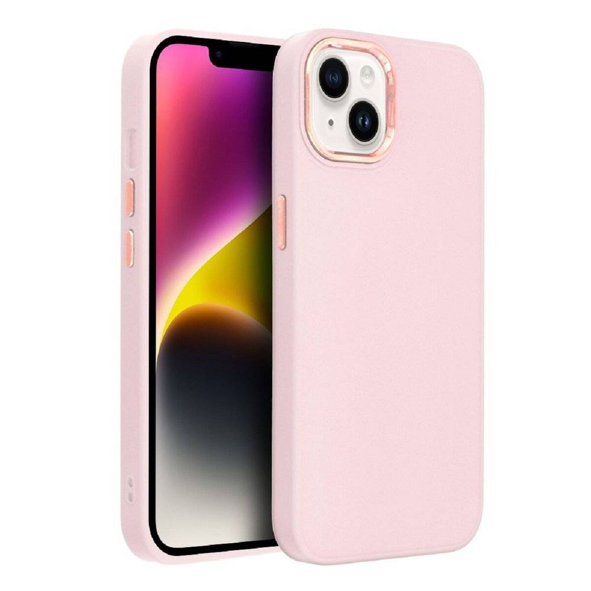 Frame Case – elegante Schutzhülle mit verstärktem Kamerarahmen Bumper kompatibel mit iPhone 17 Rosa