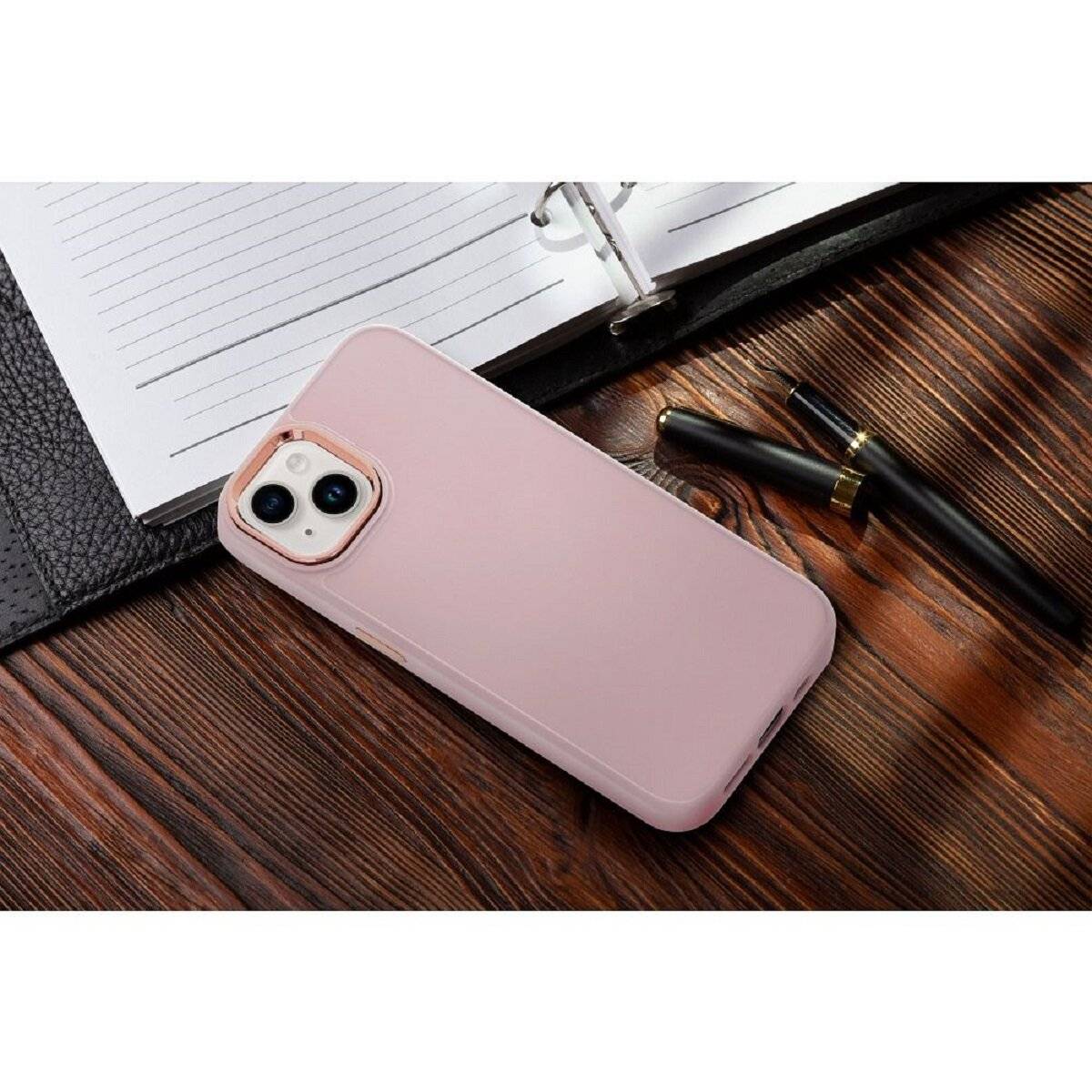 Frame Case – elegante Schutzhülle mit verstärktem Kamerarahmen Bumper kompatibel mit iPhone 17 Rosa