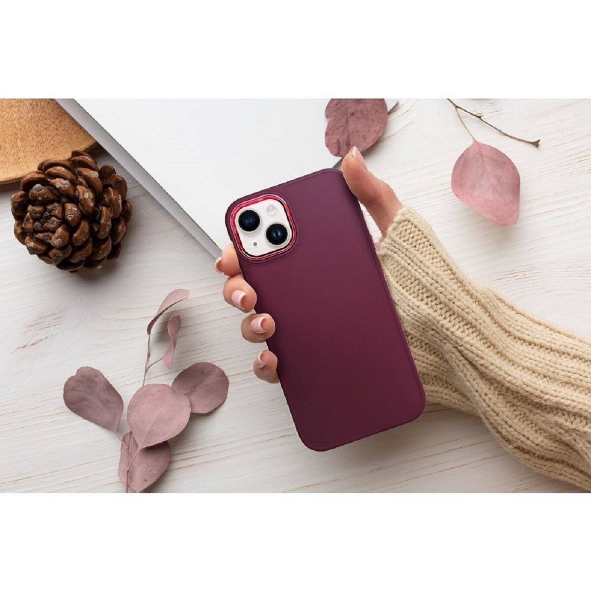 Frame Case – elegante Schutzhülle mit verstärktem Kamerarahmen Bumper kompatibel mit iPhone 17 Lila