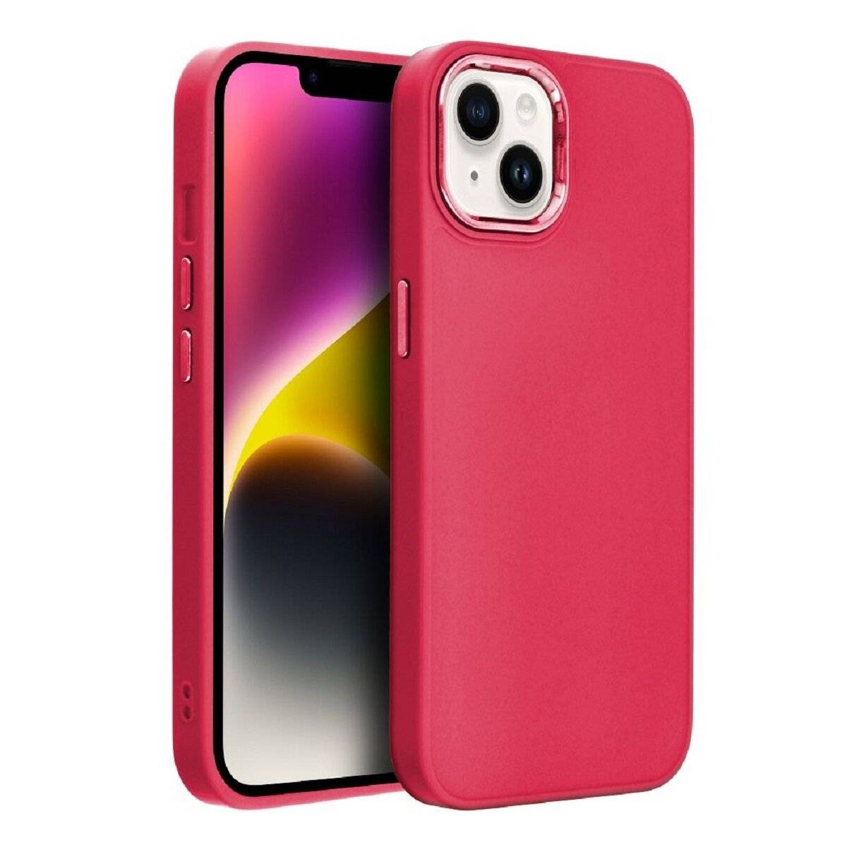 Frame Case – elegante Schutzhülle mit verstärktem Kamerarahmen Bumper kompatibel mit iPhone 17 Magenta