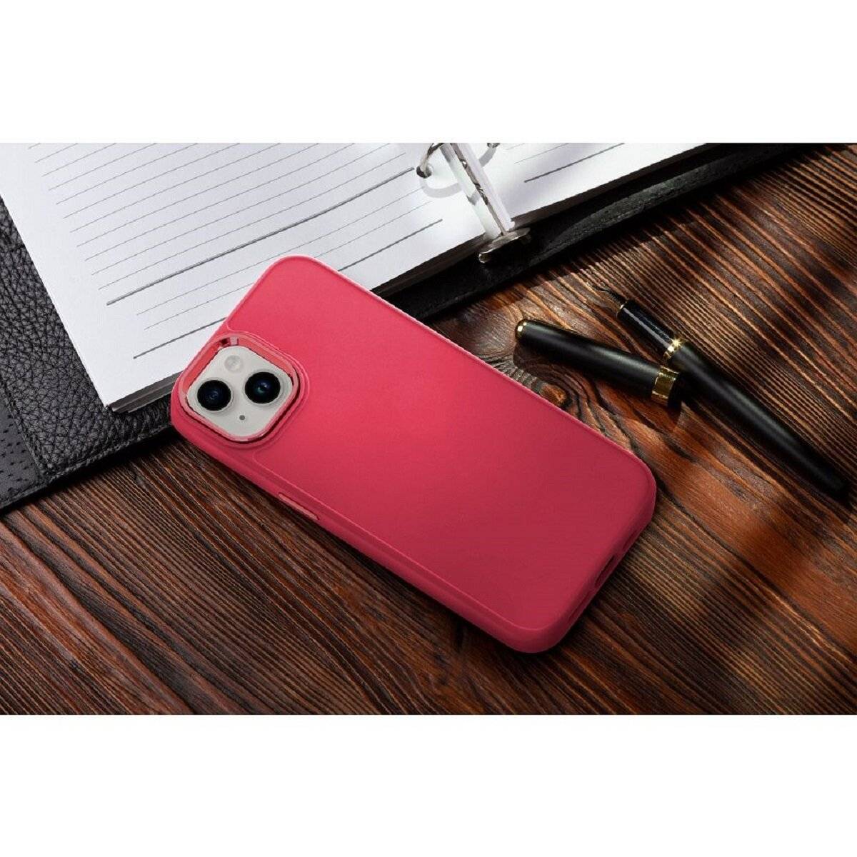 Frame Case – elegante Schutzhülle mit verstärktem Kamerarahmen Bumper kompatibel mit iPhone 17 Magenta