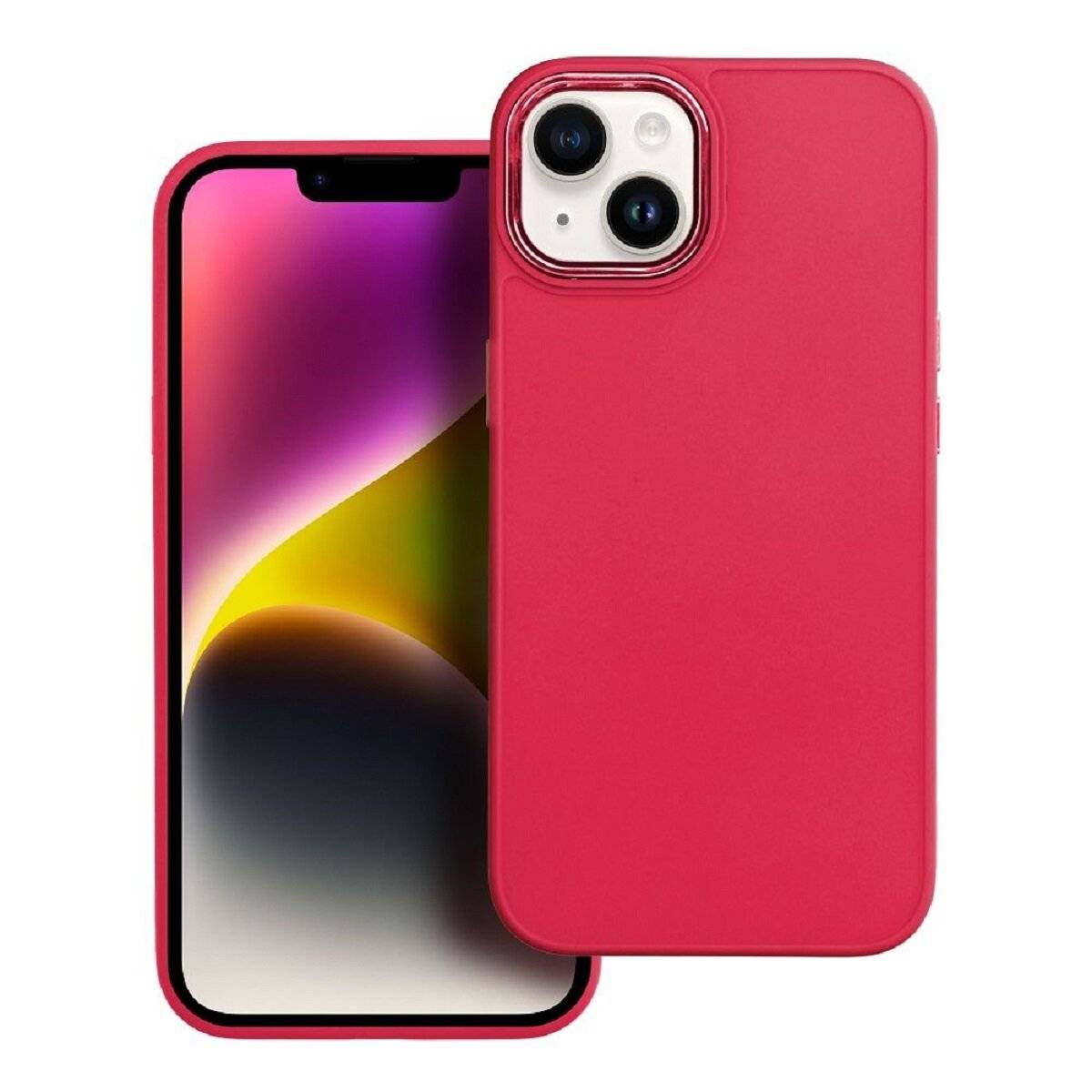 Frame Case – elegante Schutzhülle mit verstärktem Kamerarahmen Bumper kompatibel mit iPhone 17 Magenta