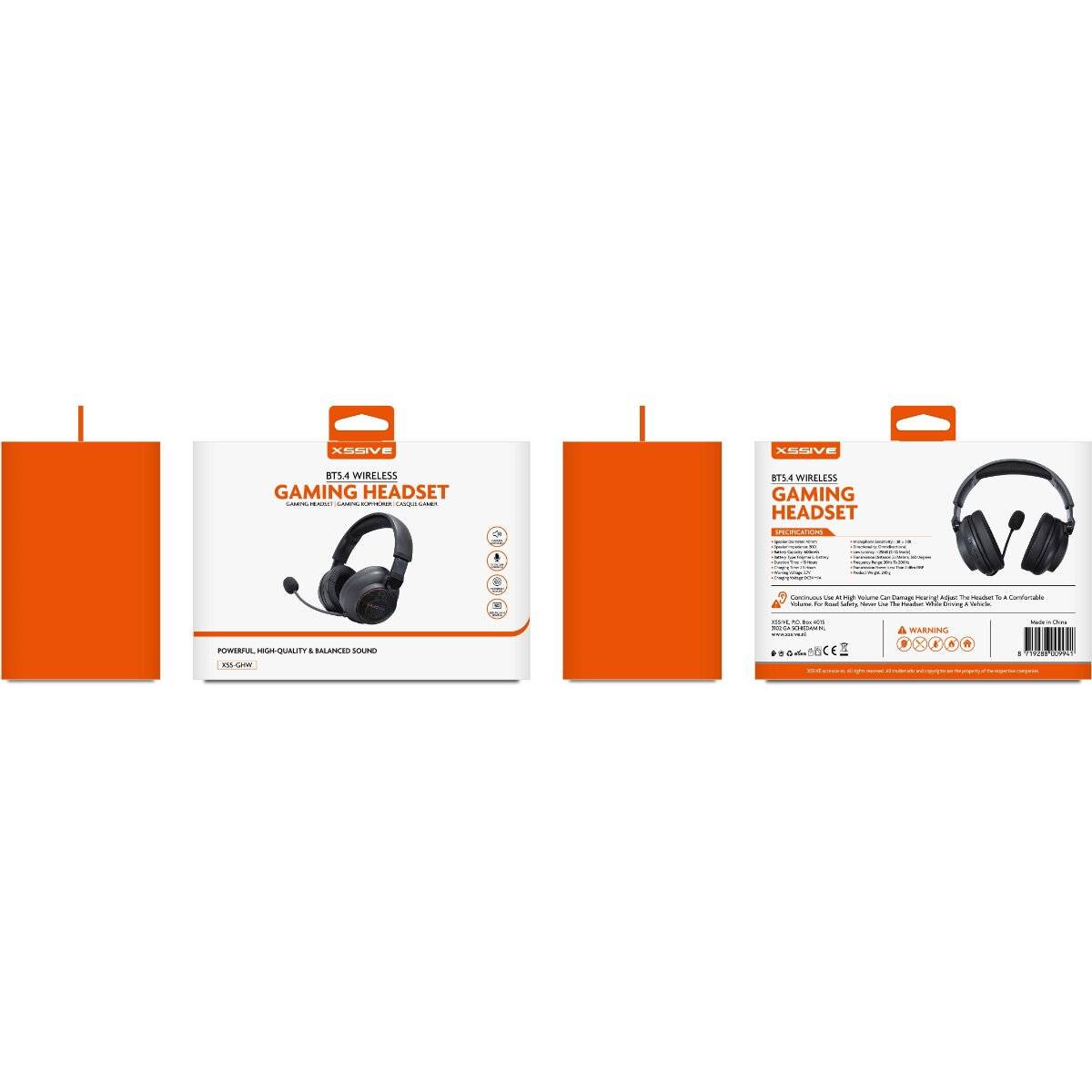 Xssive BT5.4 Wireless Gaming Headset mit Mikrofon & 15h Akkulaufzeit