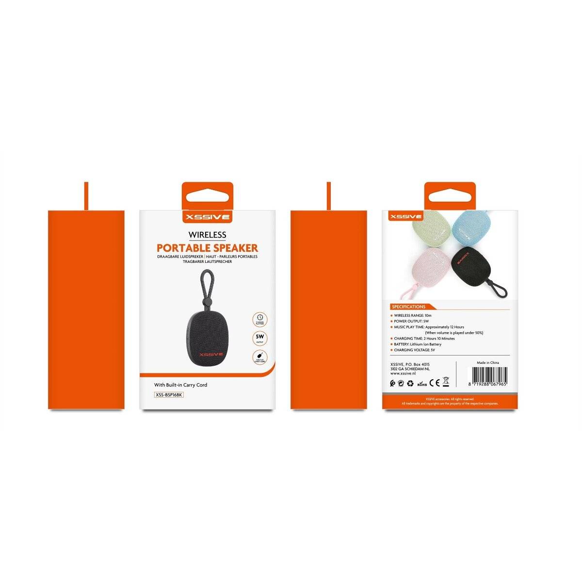 Xssive Tragbarer Wireless Lautsprecher – Mobiler Bluetooth Speaker Schwarz