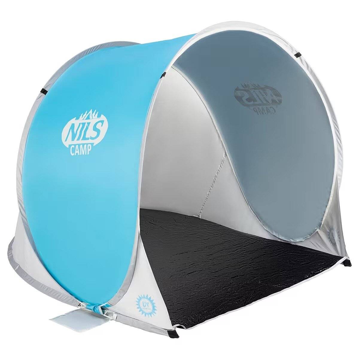 NILS CAMP Strandzelt NC3173 – Pop-Up Zelt mit UV-Schutz und Tragetasche Blau