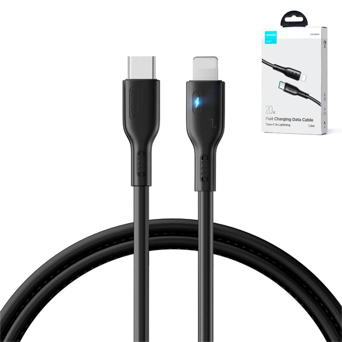 Joyroom Premium Series A13 Lightning / USB-C Kabel 20W 1,2 m Schwarz mit LED-Anzeige