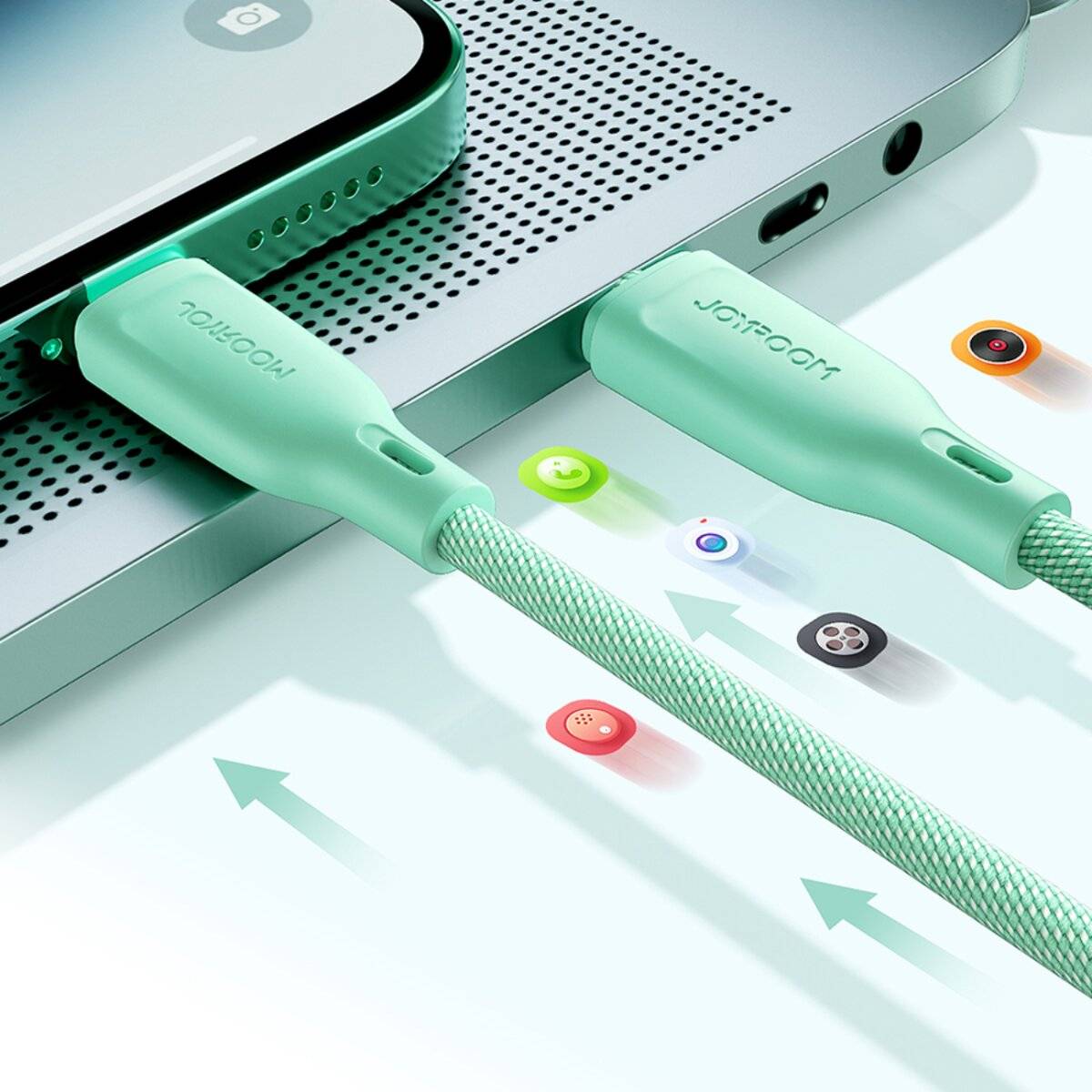 Joyroom Multi-Color Series S-A34 USB-A / Lightning 3A-Kabel 1 m – grün
