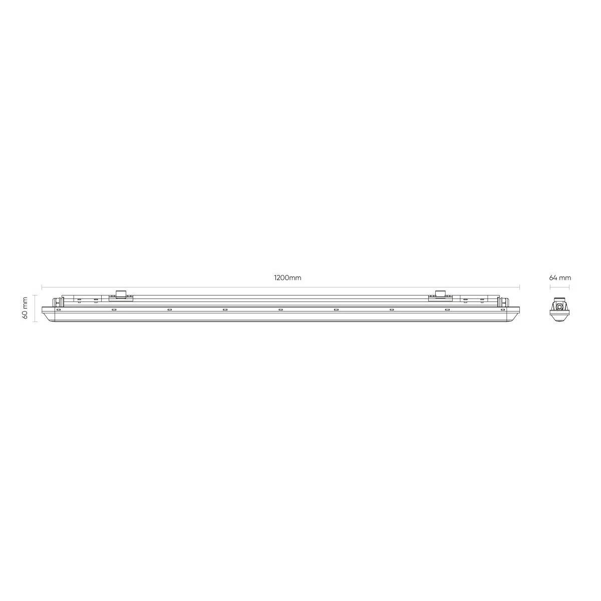 LED Line LED Feuchtraumleuchte Wannenleuchte 36W 4320lm IP65 IK08 Neutralweiß (4000K)