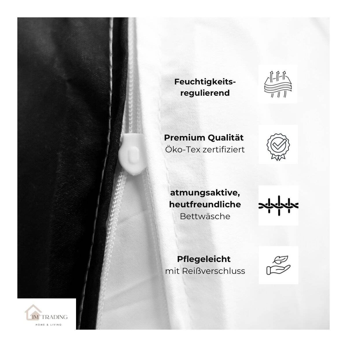 Mikrofaser-Bettwäsche mit Reißverschluss, 2er Set Partnerbettwäsche in Bären- & Herz-Design
