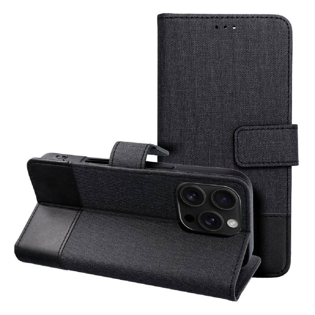 Handyhülle mit Kartenfach & TV-Standfunktion Schutzhülle kompatibel mit iPhone 17 Schwarz