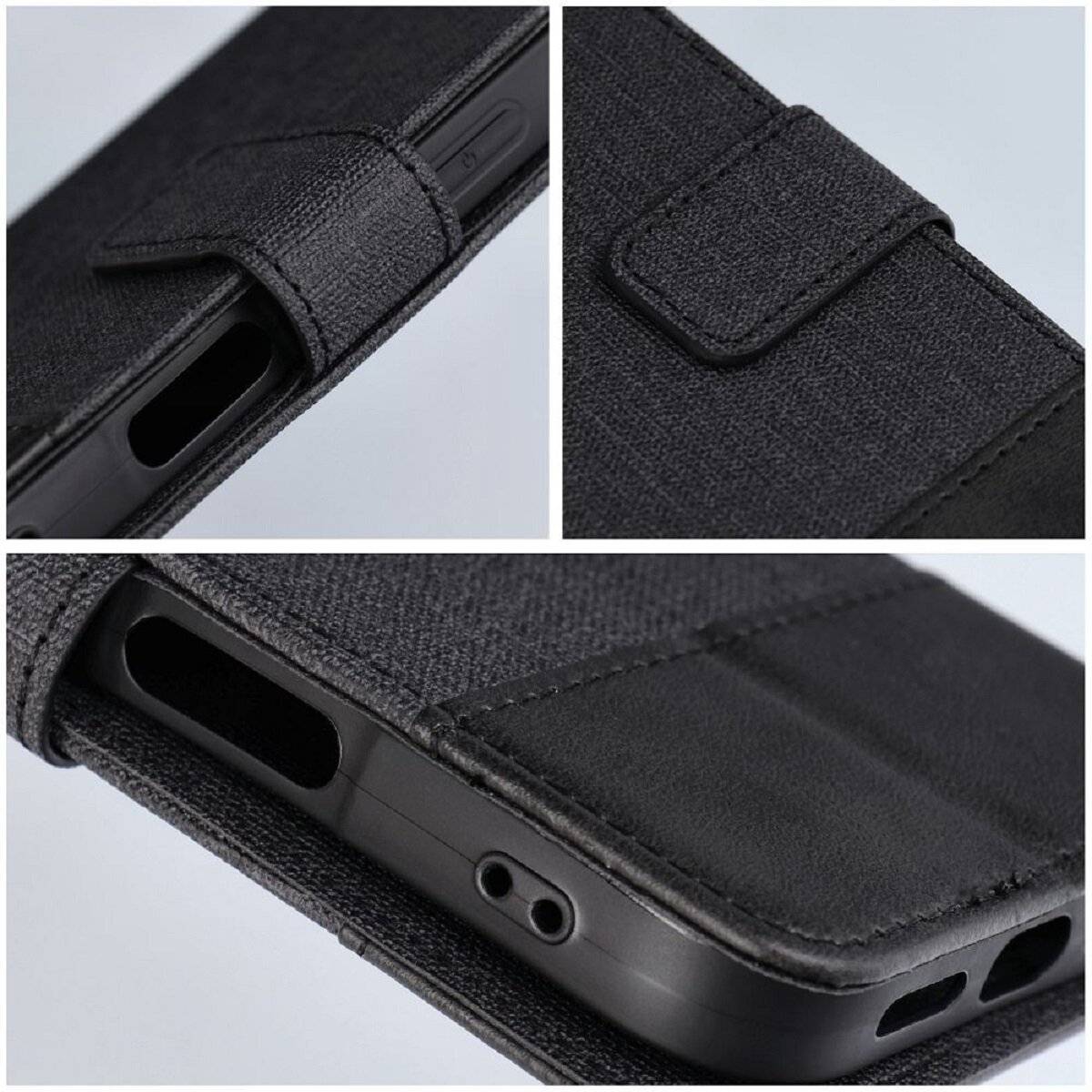 Handyhülle mit Kartenfach & TV-Standfunktion Schutzhülle kompatibel mit iPhone 17 Schwarz