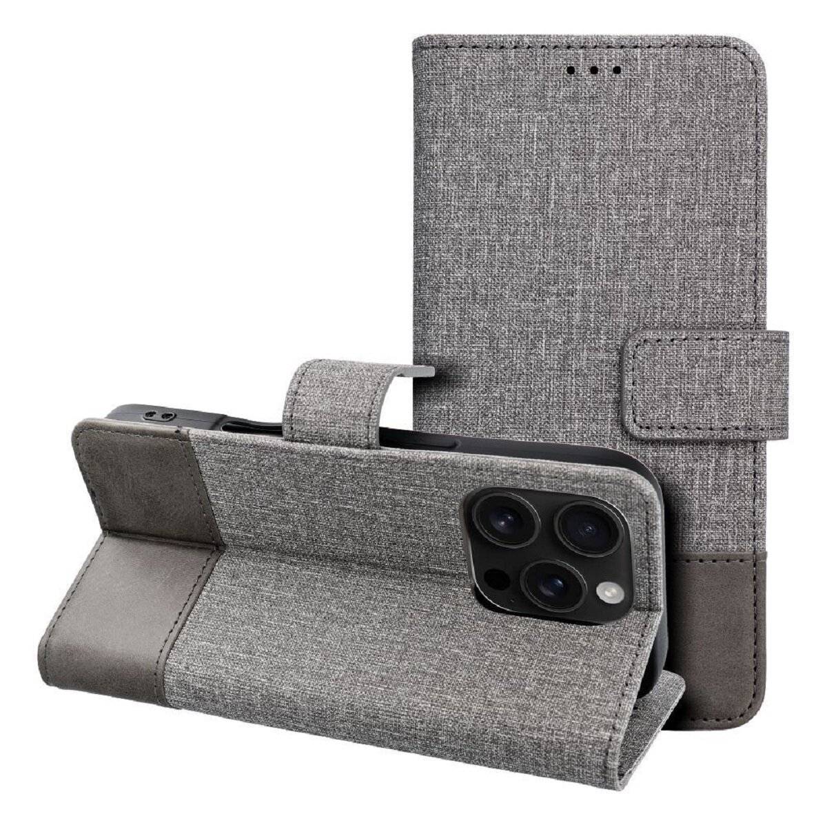 Handyhülle mit Kartenfach & TV-Standfunktion Schutzhülle kompatibel mit iPhone 17 Grau