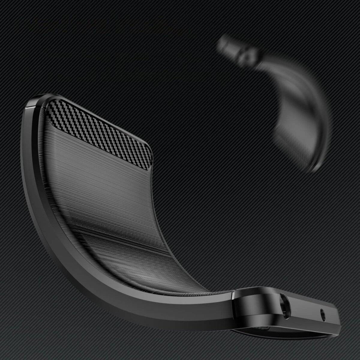 Carbon Case kompatibel mit Samsung Galaxy A17 5G flexible Silikon Carbon Hülle schwarz
