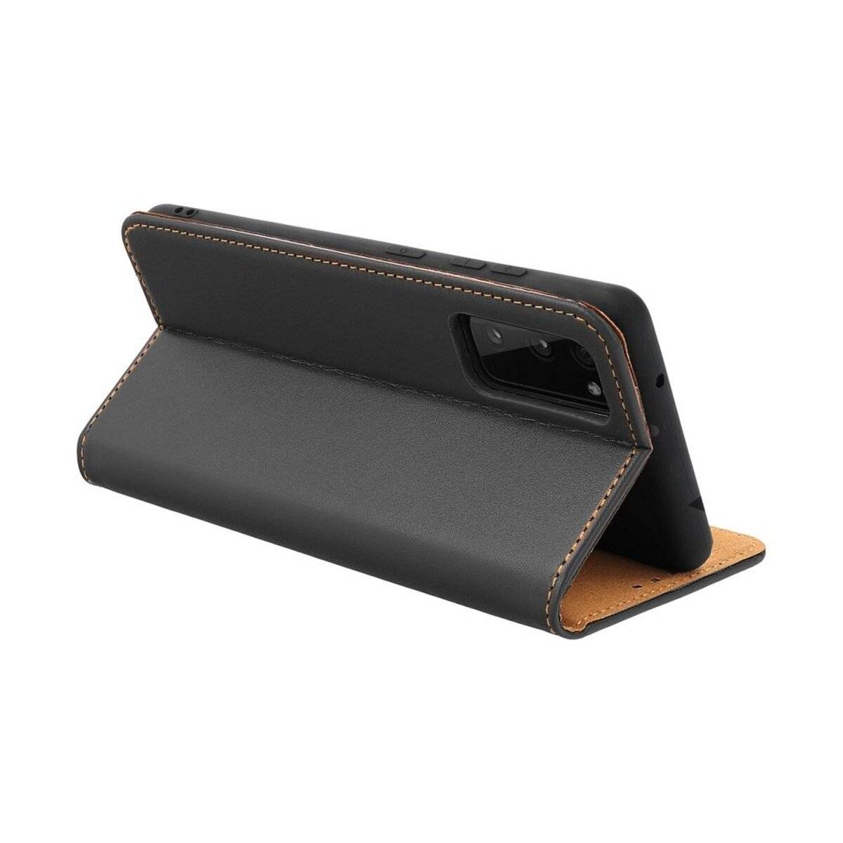 Smart Pro Echt Leder Hülle Tasche kompatibel mit Samsung Galaxy A17 5G Schwarz