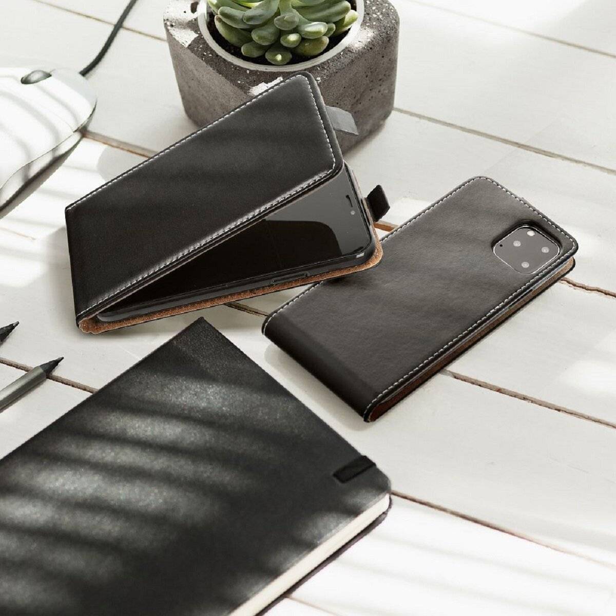 Flip Case kompatibel mit Samsung Galaxy A17 5G vertikal aufklappbar Schutzhülle Klapp Hülle Schwarz