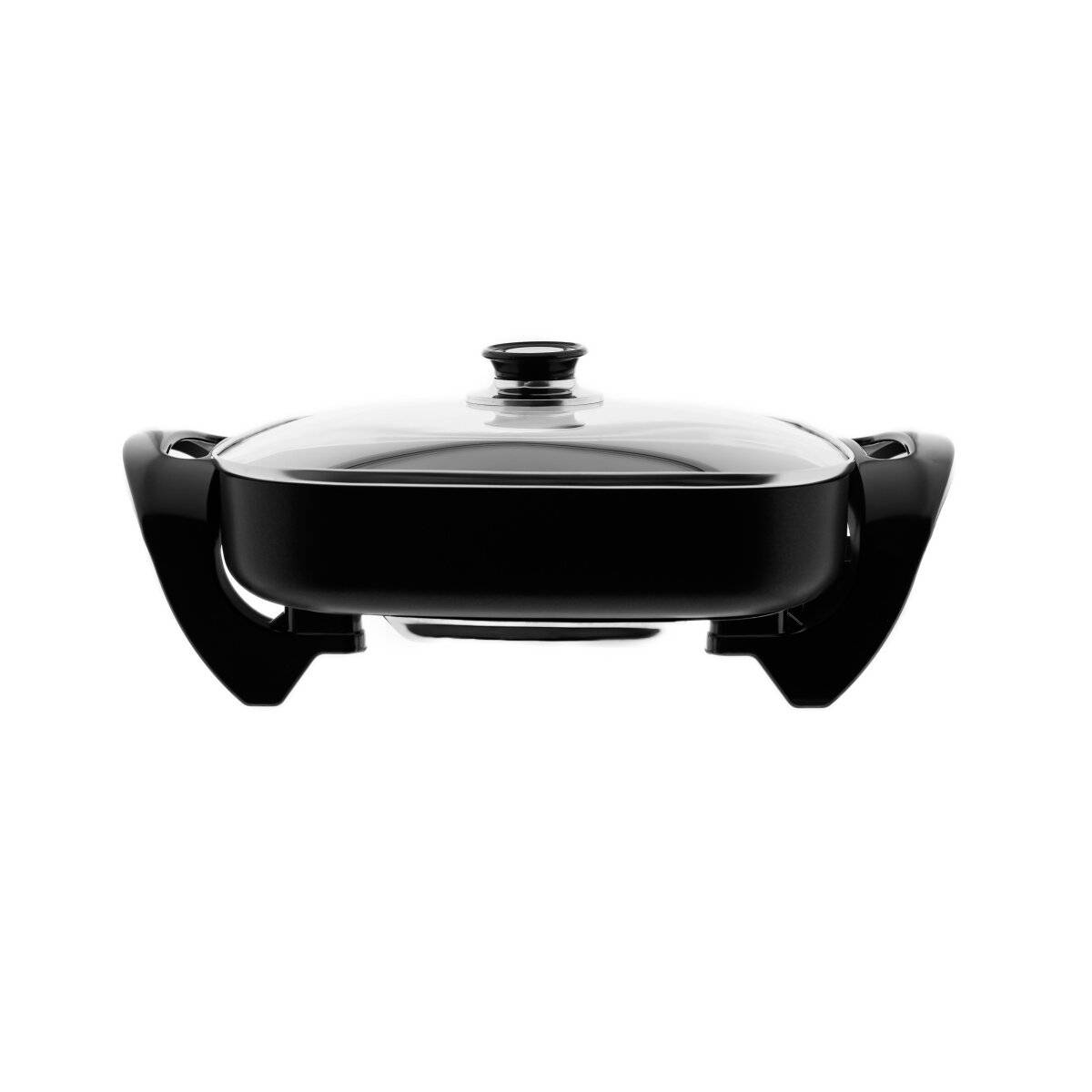 Elektrische Multifunktionspfanne 30 x 30 cm - Pizzapfanne 1500W in Schwarz