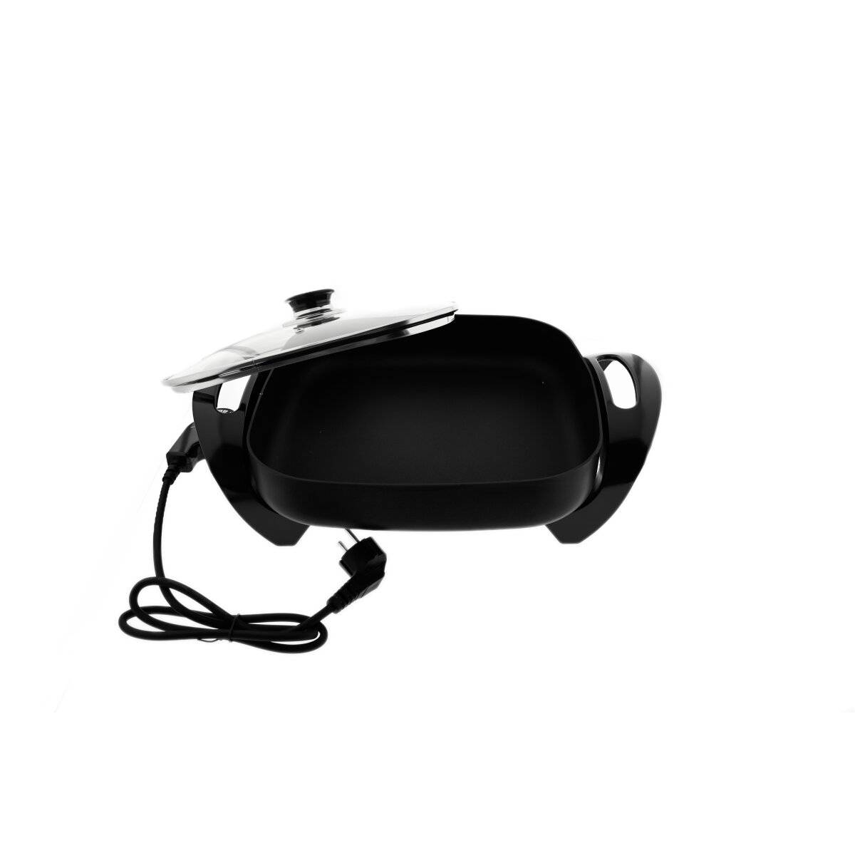 Elektrische Multifunktionspfanne 30 x 30 cm - Pizzapfanne 1500W in Schwarz
