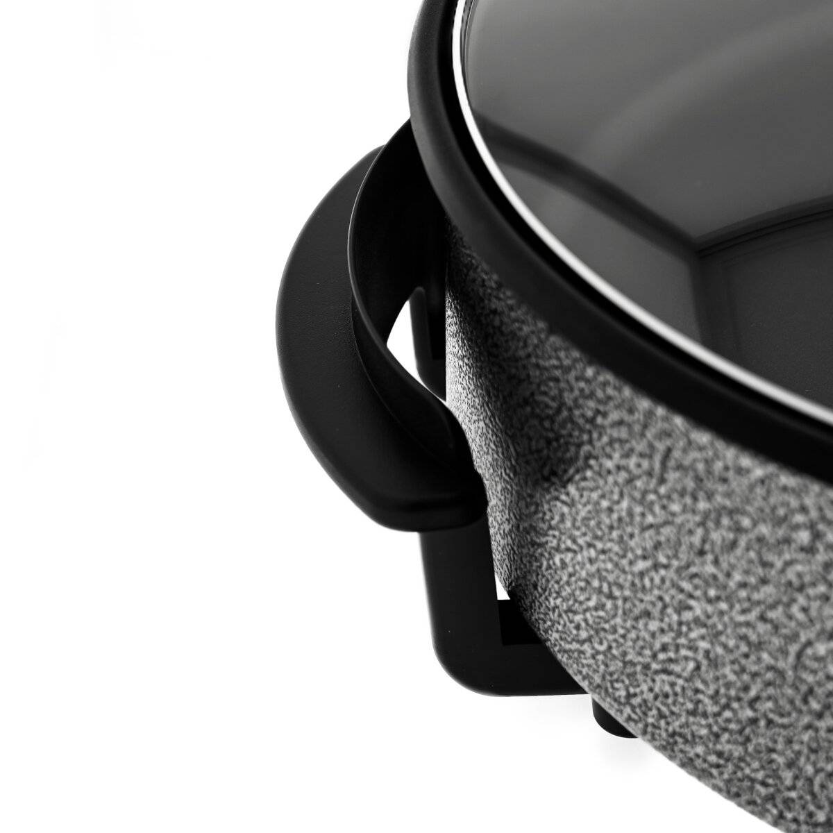 Elektrische Multifunktionspfanne 42 x 9 cm - Pizzapfanne 1500W in Schwarz