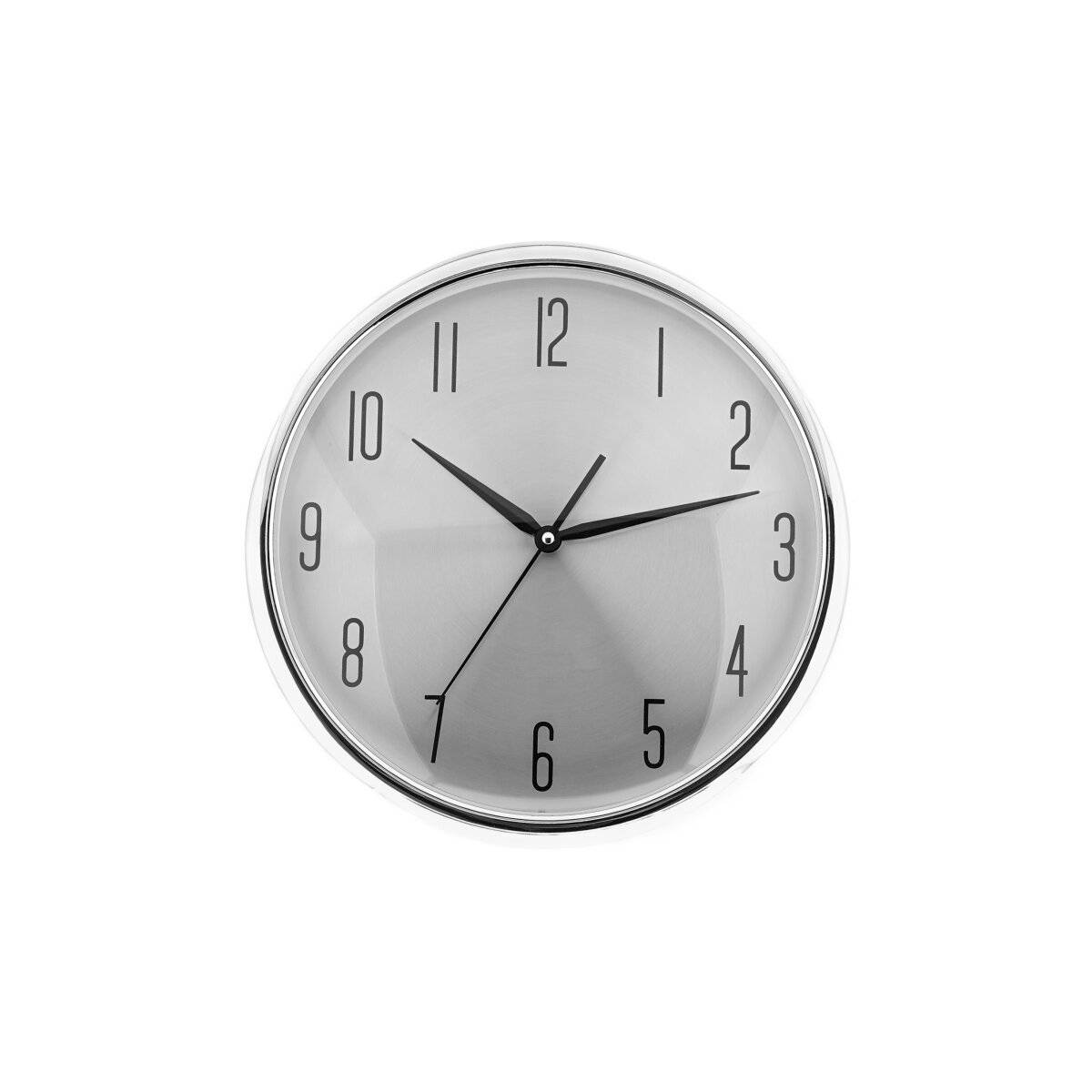 Moderne Wanduhr ø35 x 9 cm,- Quarzwerk, Analog in 12-Stunden-Anzeige Silber