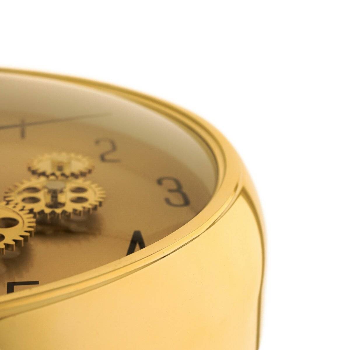 Wanduhr mit Zahnrädern - ø35 x 9 cm, Analog im Industrial-Look Gold