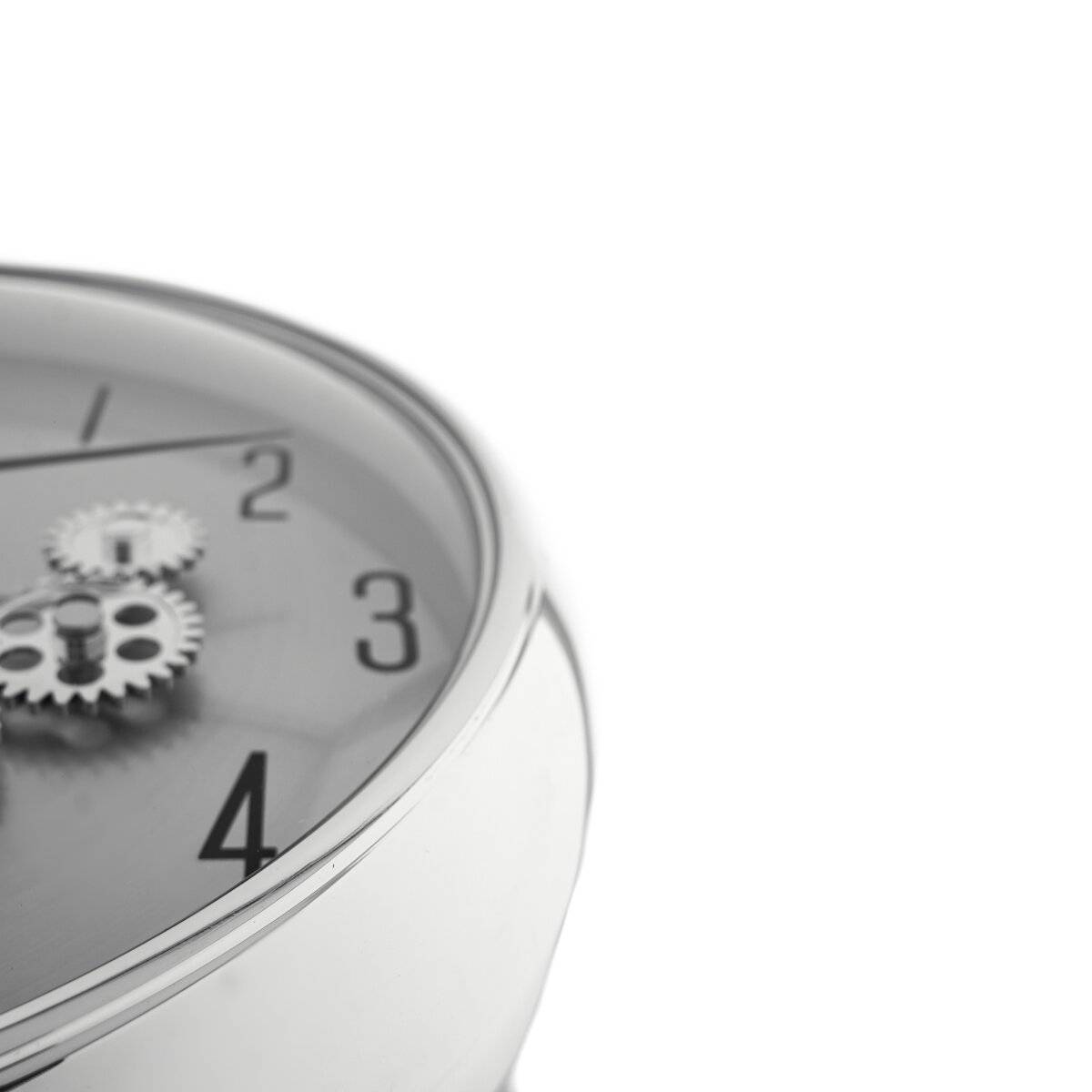 Wanduhr mit Zahnrädern - ø35 x 9 cm, Analog im Industrial-Look Silber