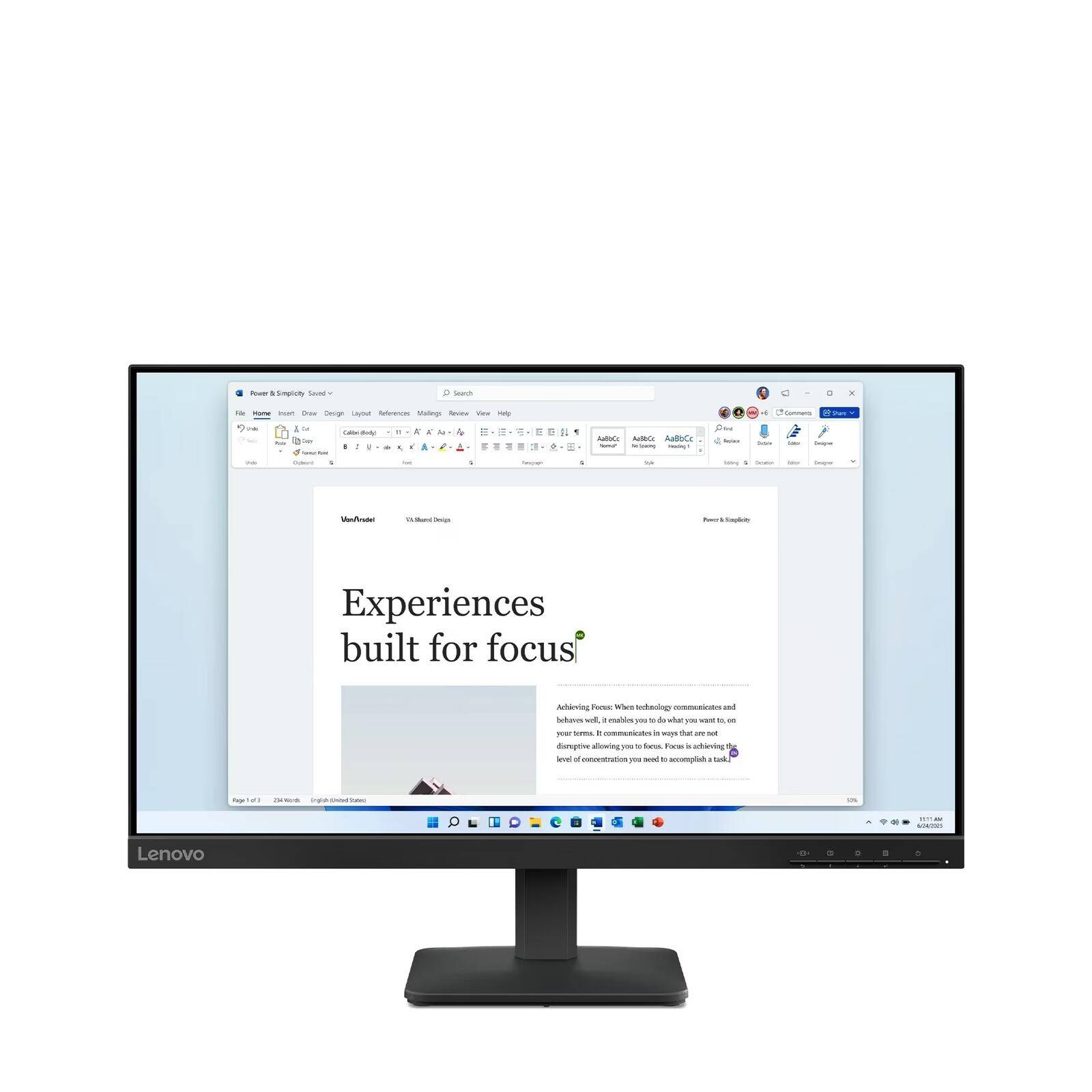 Lenovo L24-4e LED-Monitor 61 cm 24 Zoll 1920 x 1080 Full HD 1080p @ 100 Hz IPS 250 cd/m² 1300:1 4 ms HDMI VGA Raven Black