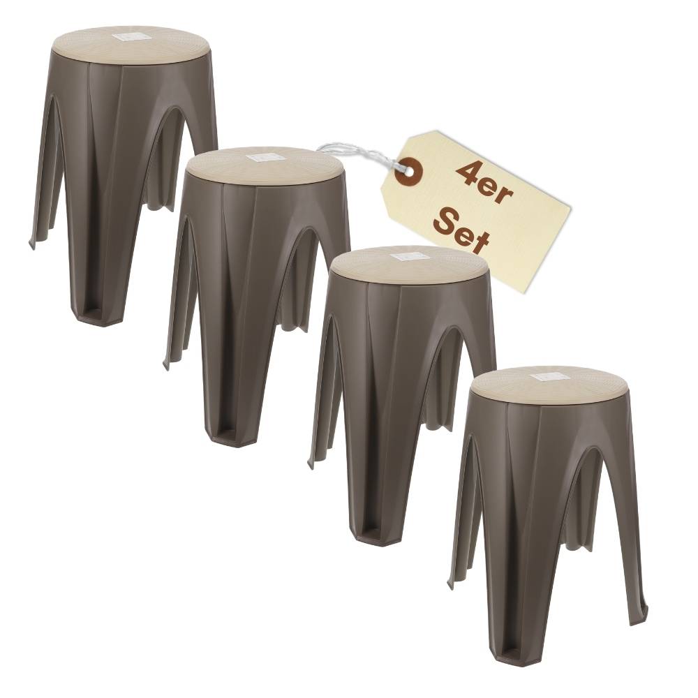 4er Set Hocker Schminktisch Duschhocker Sitzhocker mit drehbarer Sitzfläche Schminkstuhl Drehhocker Schminkhocker Sitzhocker rund für Kosmetik Bad