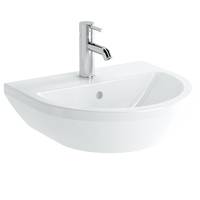 Vitra Waschtisch Integra 495 x 430 mm rund Hahnloch Überlauf Weiß Hochglanz